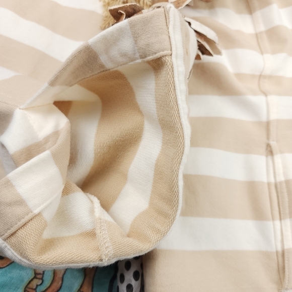 Isaac Mizrahi Cream Tan Stripe Cotton Sweater Blazer Sz S - Picture 11 of 14